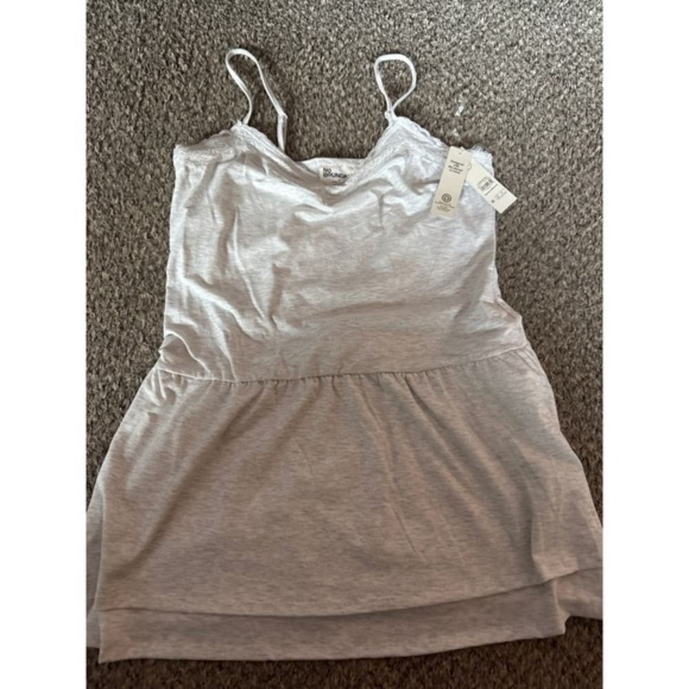 No Boundaries Tiered Mini Dress Platinum Silver Heather Lace V-Neck XL
